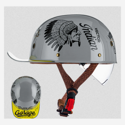 DOT Approved Motorcycle Helmet, Lightweight Motorcycle Half Helmet with Quick Release – image 17