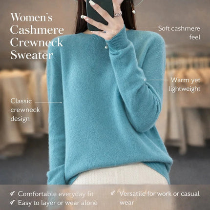 Crew Neck Sweater for Women, Lightweight Pullover Sweaters, Womens Crewneck Sweater, Machine Washable Womens Jumper