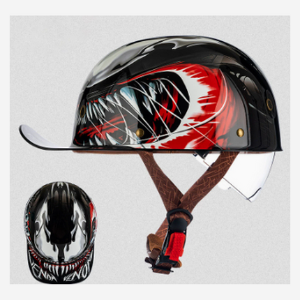 DOT Approved Motorcycle Helmet, Lightweight Motorcycle Half Helmet with Quick Release – image 20