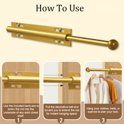 Closet Valet Rod, Closet Organizer for Hanging Clothes – image 7