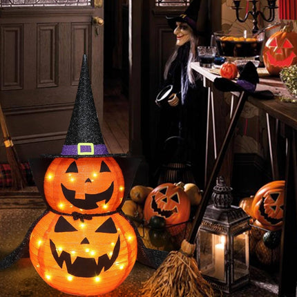 Halloween Pumpkins 3 ft 2 Pack, Collapsible Giant Pumpkin Halloween Decorations Outdoor