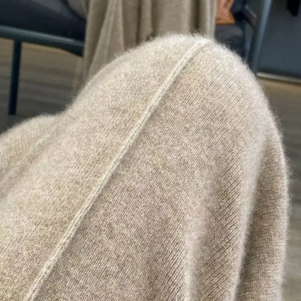 Knit Wide Leg Trousers in Wool Cashmere Blend – image 9