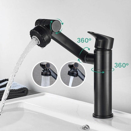 Bathroom Faucet with Aerator, 2 in 1 Bathroom Basin Faucet with 360 Rotating Spout