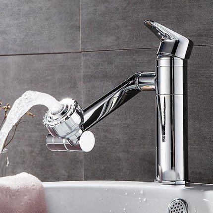 Bathroom Faucet with Aerator, 2 in 1 Bathroom Basin Faucet with 360 Rotating Spout, Single Handle Sink Faucet