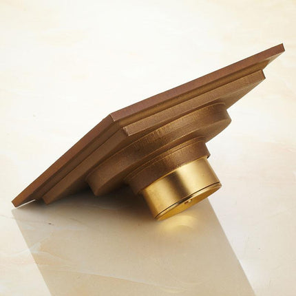Shower Drains, Square Floor Drain Grate in Antique Bronze Brass
