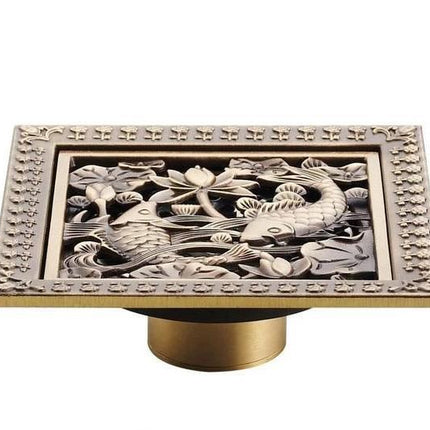 Shower Drains, Square Floor Drain Grate in Antique Bronze Brass – image 8