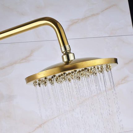 Shower Faucet Set with 8 Inch Rainfall Shower Head, Gold Brass Shower Kit with Handheld and Tub Spout – image 3