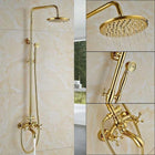 Shower Faucet Set with 8 Inch Rainfall Shower Head, Gold Brass Shower Kit with Handheld and Tub Spout – image 10