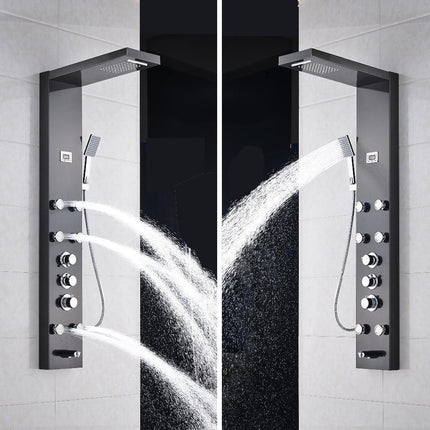 Shower Panel Tower System with Rainfall Head and Body Jets, Stainless Steel Thermostatic Shower Faucet with – image 3