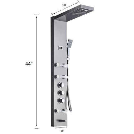 Shower Panel Tower System with Rainfall Head and Body Jets, Stainless Steel Thermostatic Shower Faucet with – image 6