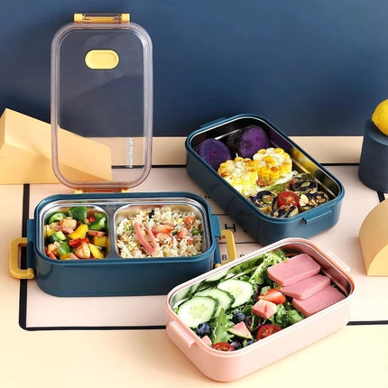Insulated Lunch Box, Stainless Steel Bento Box with Compartments