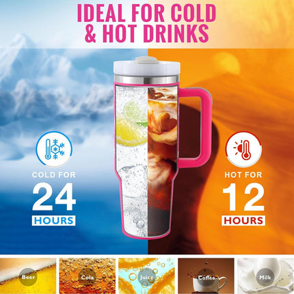 Insulated Tumbler with Straw for Hot and Cold Drinks