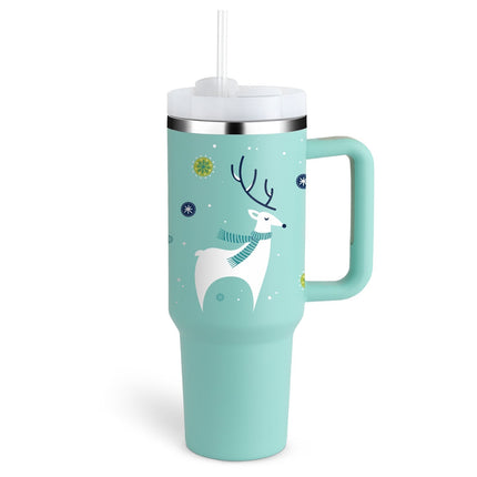 Insulated Mug with Handle and Straw, Insulated Tumbler with Straw for Hot and Cold Drinks – image 15