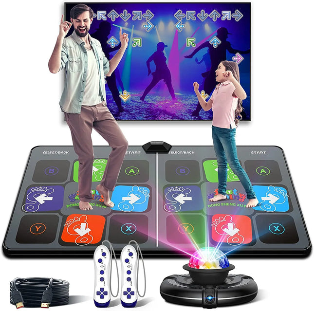 Dance Mats for Kids, Childrens Dance Mat for TV with HDMI, Dance Pad with 2 Wireless Controllers and Camera