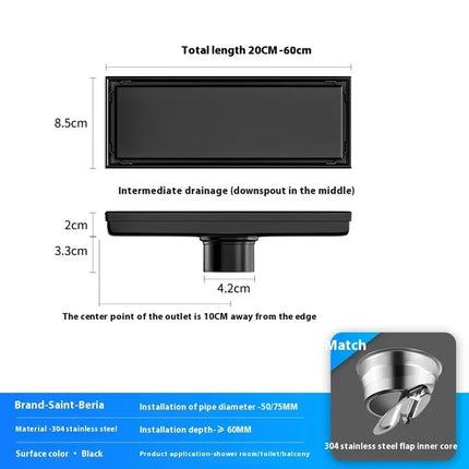 Bathroom Drain Stainless Steel, Invisible Floor Drain with Anti Odor Strainer – image 9