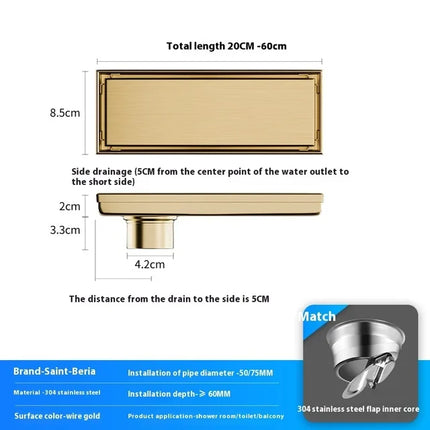 Bathroom Drain Stainless Steel, Tile Insert Hair Catcher Drain – image 12
