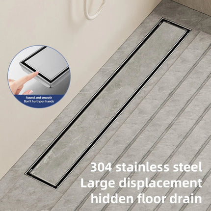 Bathroom Drain Stainless Steel, Invisible Floor Drain with Anti Odor Strainer, Tile Insert Hair Catcher Drain