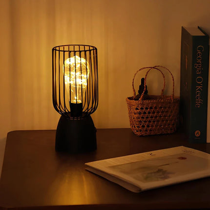 Elegant Iron Table Lamp with Warm White Lighting | Versatile Accent for Cozy Atmosphere