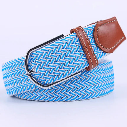 Stretch Belt, Elastic Fabric Belt with Metal Buckle, One Size Casual Stretchy Belt for Everyday Outfits