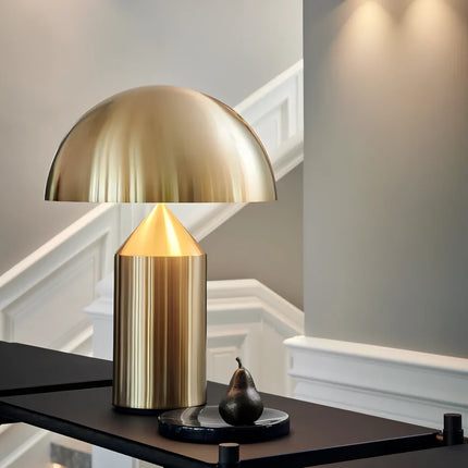 Dimmable Table Lamp with USB Rechargeable LED | Sleek Metal Mushroom Design for Stylish Illumination