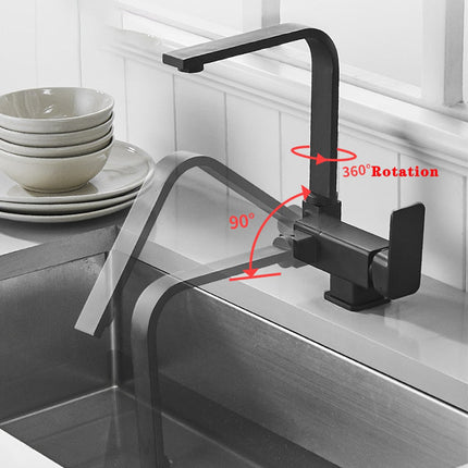 Pull Out Kitchen Faucet with Single Handle, Stainless Steel Kitchen Sink Faucet