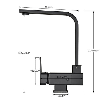 Pull Out Kitchen Faucet with Single Handle, Rotating Fold Down Spout – image 8