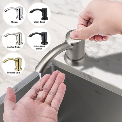 Kitchen Sink Soap Dispenser, Built In Soap Dispenser Pump with 12 oz Bottle, Dish Soap Dispenser for Countertop