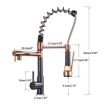 Kitchen Faucet with Sprayer, Pull Down Spring Kitchen Sink Faucet – image 4