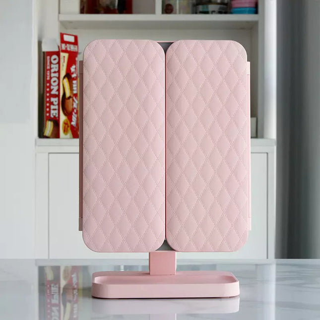 Lighted Vanity Mirror with Magnification, Trifold Makeup Mirror with Lights