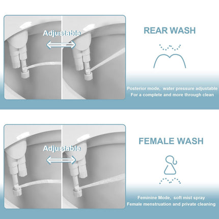 Bidet Attachment for Toilet, Dual Nozzle Toilet Bidet Sprayer for Left or Right Hand – image 7