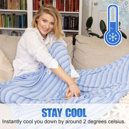 Cool Comfort | Direct Cooling Throw Blanket for Hot Sleepers with Double-Sided Cold Effect | Lightweight & Breathable Summer Blanket for Night Sweats