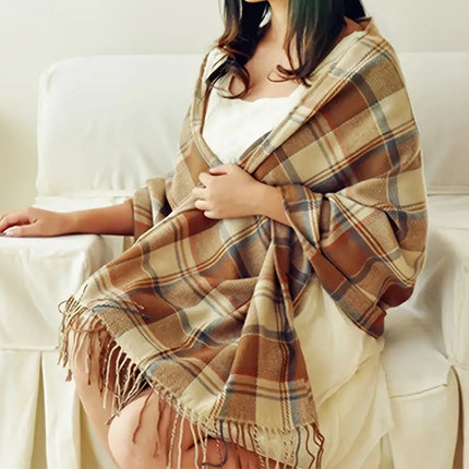 Cashmere Scarves for Women, Luxury Cashmere Scarf, Womens Winter Scarf in Plaid Check, Soft Warm Cashmere Wrap
