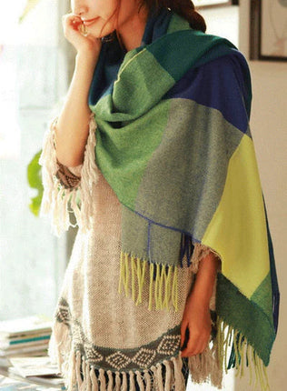 Cashmere Scarves for Women, Womens Winter Scarf in Plaid Check – image 5