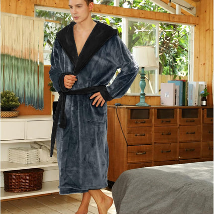 Bathrobes for Men, Mens Robe with Hood and Pockets – image 32
