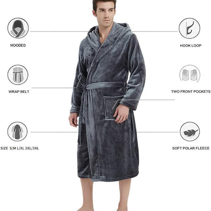 Bathrobes for Men, Fleece Bath Robe – image 42
