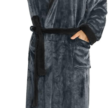 Luxury Men's Bathrobe - Robbie-Dark Gray/Black-S/M-Nora Luxe