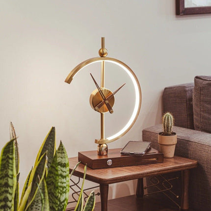 Table Lamp with Wireless Charger and Clock, LED Lamp