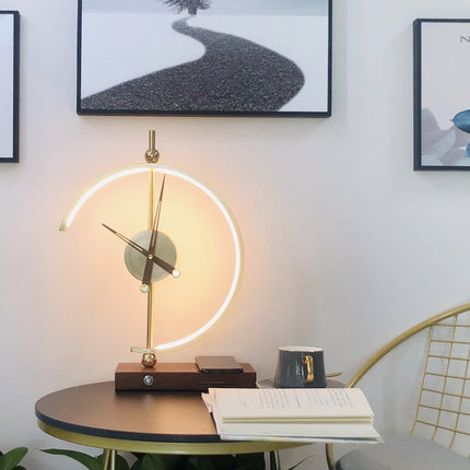 Table Lamp with Wireless Charger and Clock, Wireless Charging Station