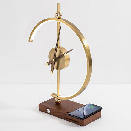 Table Lamp with Wireless Charger and Clock, Wireless Charging Station – image 5