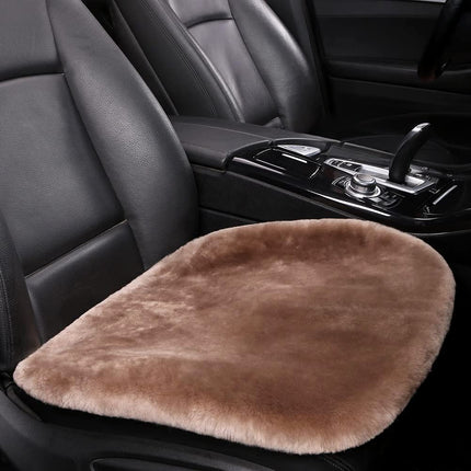Car Seat Covers Full Set, Wool Car Seat Cushion with Non Slip Back