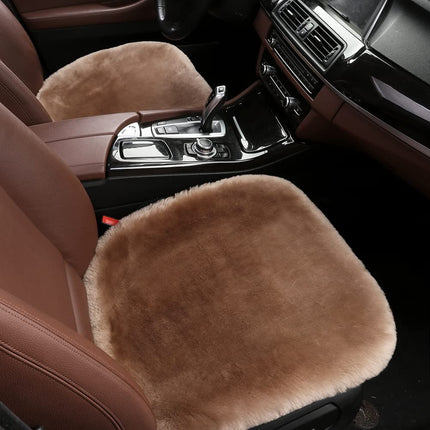 Car Seat Covers Full Set, Wool Car Seat Cushion with Non Slip Back, Winter Car Seat Cover, Office Chair Cushion