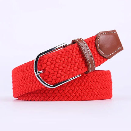 Stretch Belt, Elastic Fabric Belt with Metal Buckle – image 36