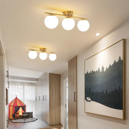 LED Ceiling Light Fixture, Glass Globe Hallway Light, Nordic Entryway Light for Bedroom and Dining Room