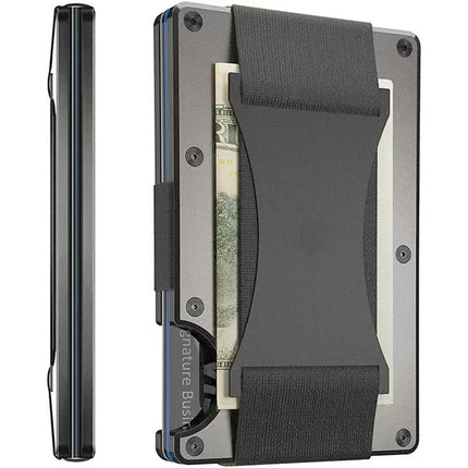 Minimalist Wallet for Men and Women, Slim RFID Blocking Wallet with Money Clip or Cash Strap – image 7