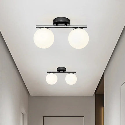 LED Ceiling Light Fixture, Glass Globe Hallway Light