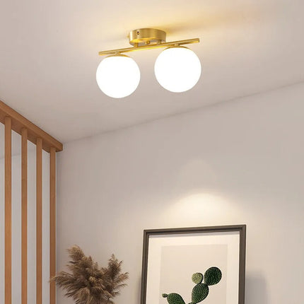LED Ceiling Light Fixture, Glass Globe Hallway Light – image 4