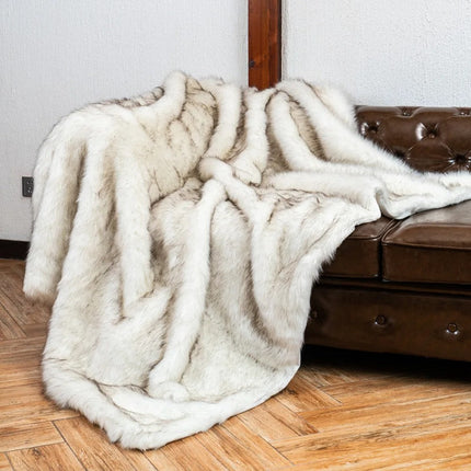 Faux Fur Throw Blanket, Fluffy Faux Fur Blanket for Bed
