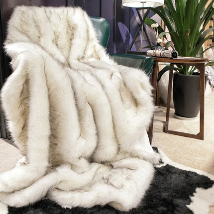 Faux Fur Throw Blanket, Luxurious Bedspread and Couch Throw