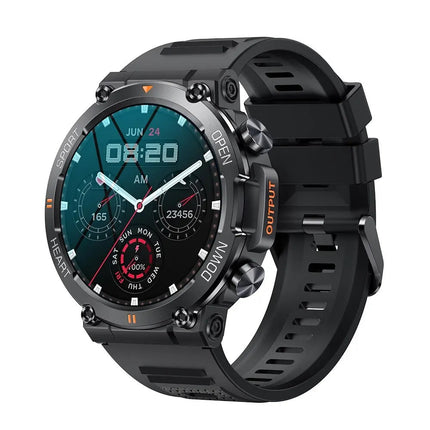 Rugged Smart Watch for Men, Fitness Tracker with Heart Rate and Sleep Monitor, Fitness Watch with Step Counter
