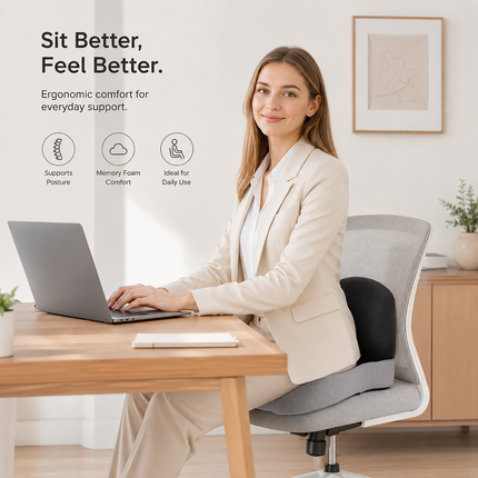 Memory Foam Seat Cushion, Office Chair Cushion with Washable Cover